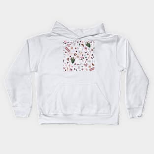 Hand Drawn Valentine Pattern Kids Hoodie